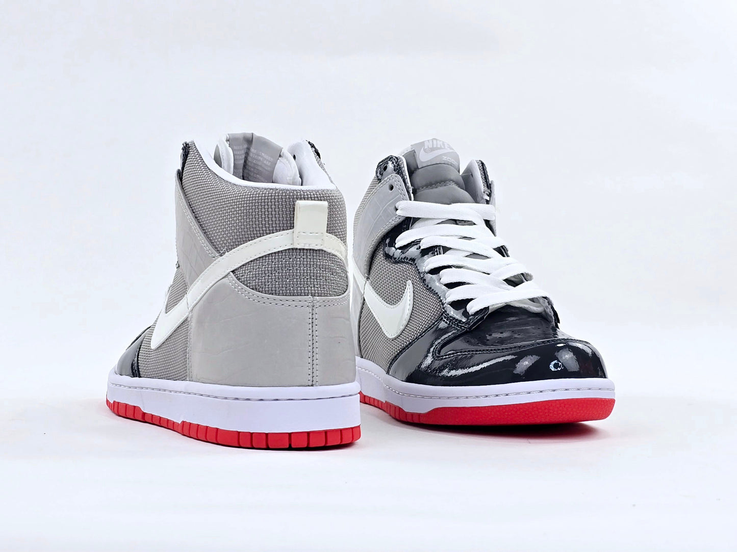 2008 NIKE DUNK HIGH PATENT TOE GREY SUNBURST