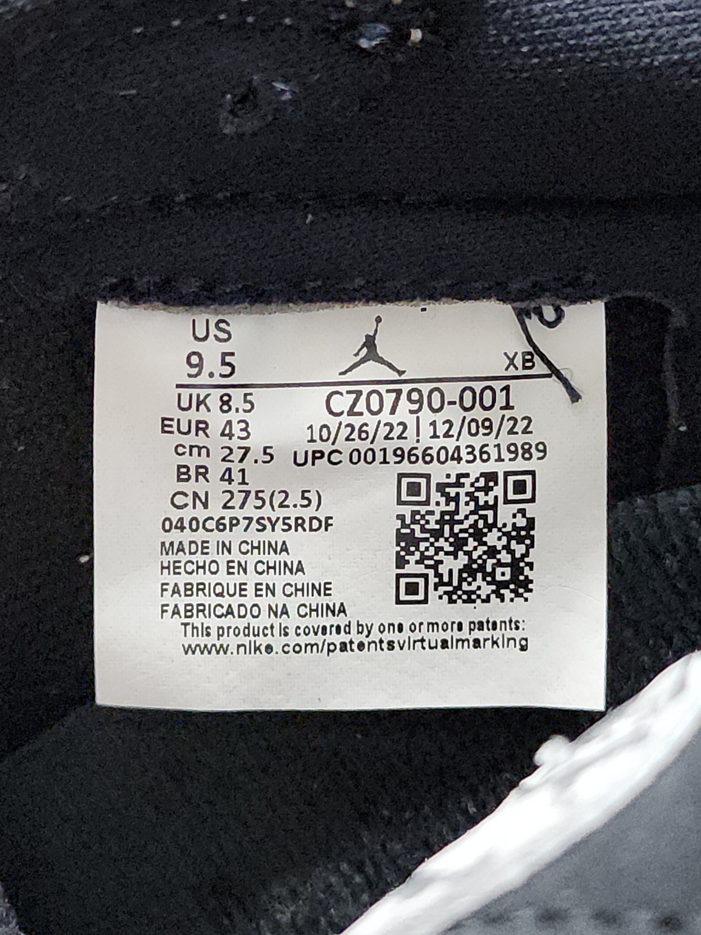 2023 AIR JORDAN 1 RETRO  LOW OG BLACK CEMENT