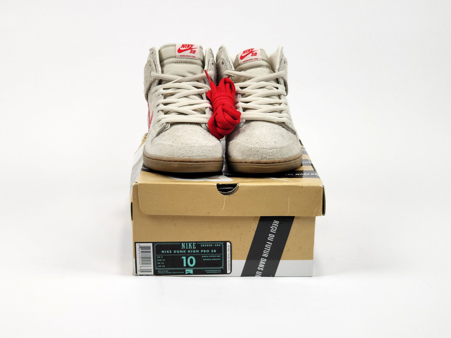 2012 NIKE SB DUNK HIGH BIRCH HYPER RED