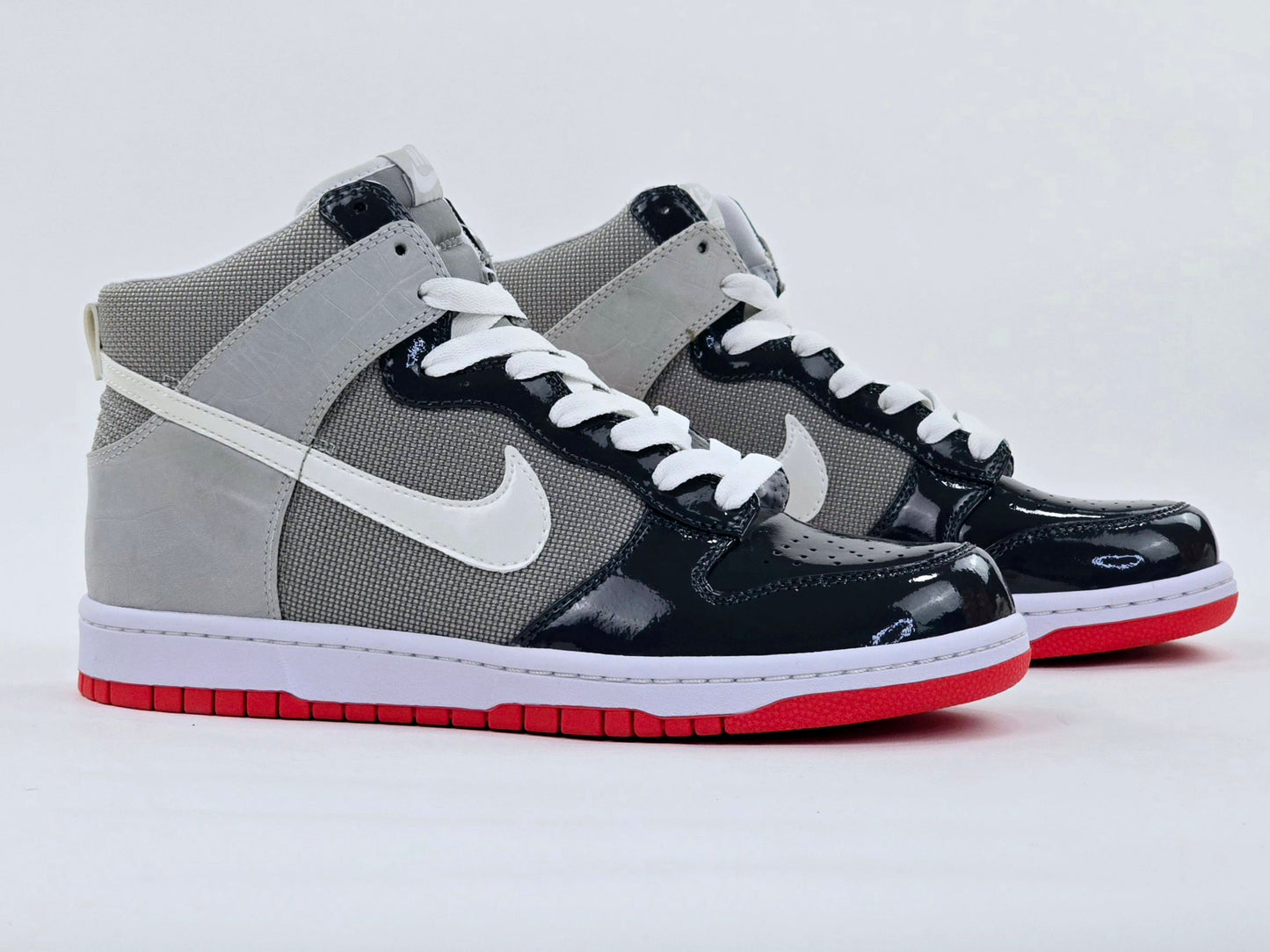 2008 NIKE DUNK HIGH PATENT TOE GREY SUNBURST